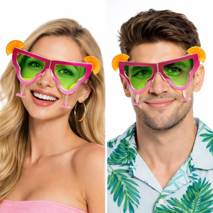 Margarita Bardak Şeklinde Parti Gözlüğü Pembe 16x8 Cm -