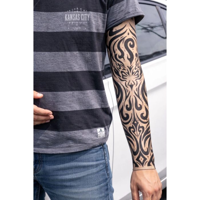 Giyilebilir Kol Dövmesi Çorap Dövme 3d Baskılı Kol Bacak Dövme 2 Adet Model 11 -