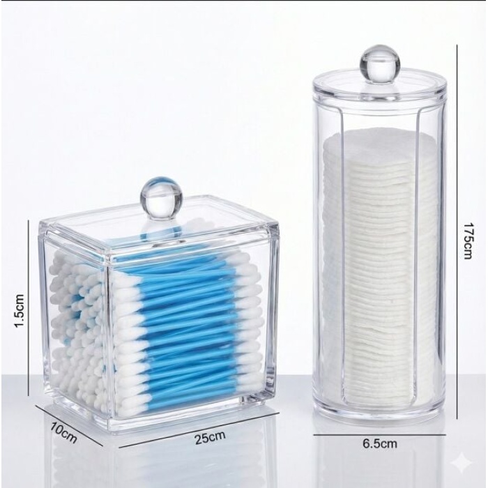 Kulak Çubuğu ve Makyaj Pamuğu Organizeri Set -