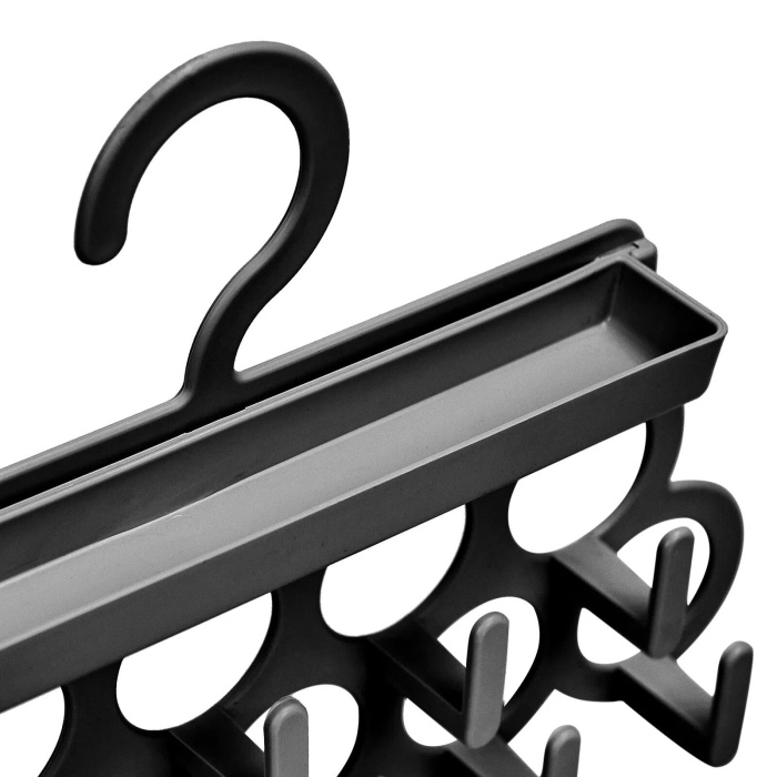 Kravat ve Şal Askısı - Takı ve Aksesuar Düzenleyici Askı - Siyah -