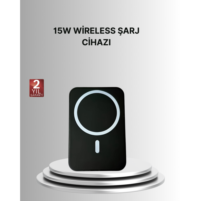 360° Döner Başlıklı MagSafe Araç Telefon Tutucu 15W Güvenli Kablosuz Şarj -