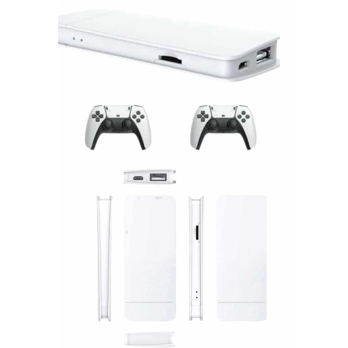 3D Çift Oyun Kollu 4K HD Ekran Nostaljik 20.000 Oyunlu Beyaz Game Box -