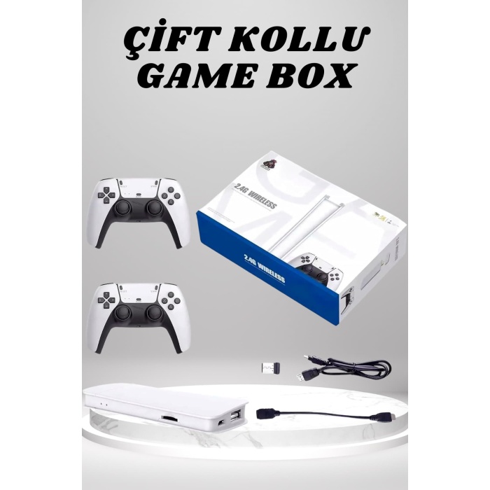 4K 3D HD Görüntü Kaliteli Kablosuz Çift Kollu 20.000 Oyunlu Retro Oyun Konsolu TV Box -