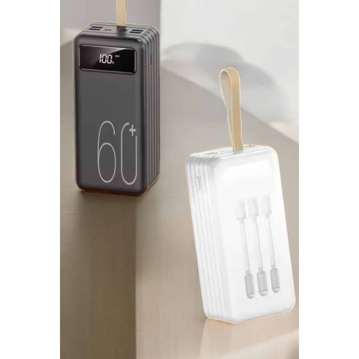 Powerbank 60.000 Mah Hızlı Şarj 4 Çıkışlı Uzun Şarj Süreli Dijital Göstergeli -