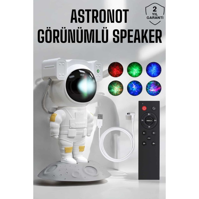 Astronot Görünümlü Projeksiyon Speaker Taşınabilir -