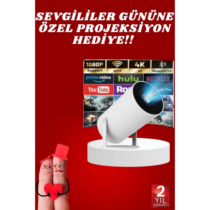 Sevgiliye Özel Hediye Ayaklı Sinema Projektörü Projeksiyon -