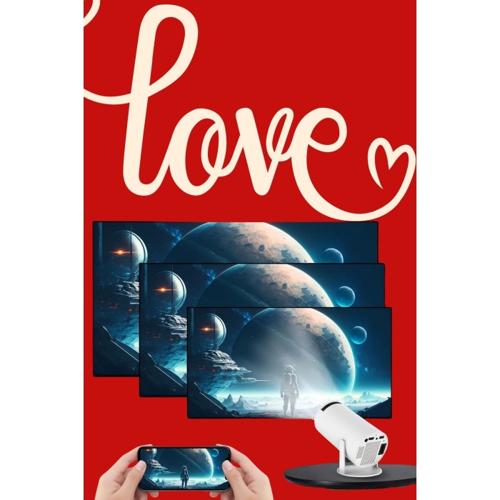 Sevgiliye Özel Hediye Ayaklı Sinema Projektörü Projeksiyon -