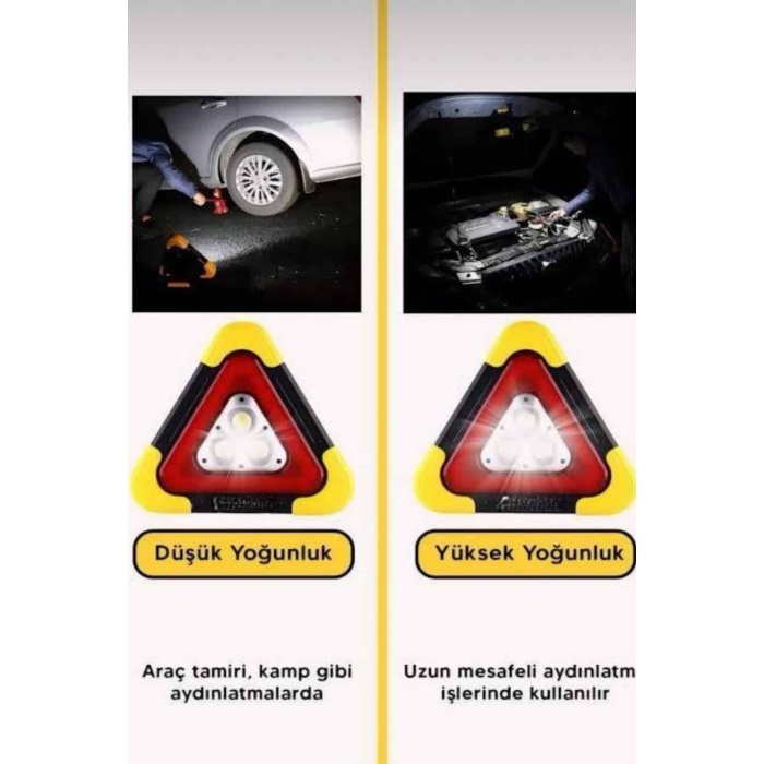 Solar Şarjlı Çok Fonksiyonlu Reflektör Işıklı Ikaz Lambası Acil Durum Reflektörü Acil Durum Uyarı Lambası -