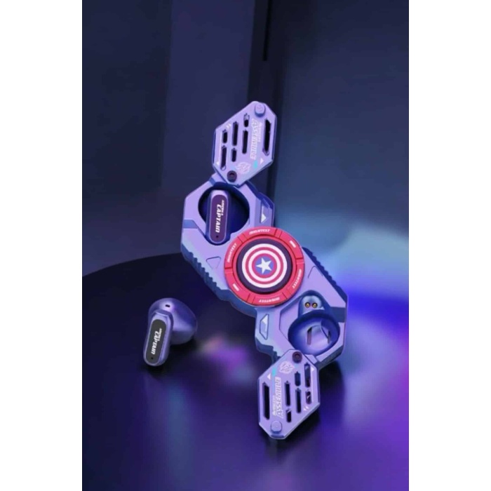 Kırmızı Kablosuz Bluetooth Kulaklık Stres Çarklı Oyuncu Kulaklığı -