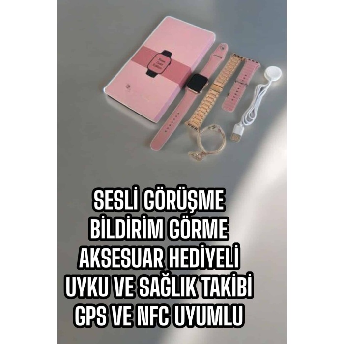 Akıllı Saat Sesli Görüşme Bildirim Görme Uyku ve Sağlık Takibi -
