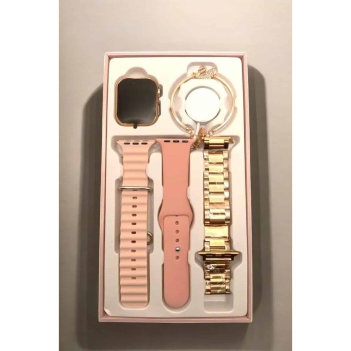 Akıllı Saat Amoled Ekran 3 Kordonlu Aksesuar Hediyeli Sesli Görüşme -