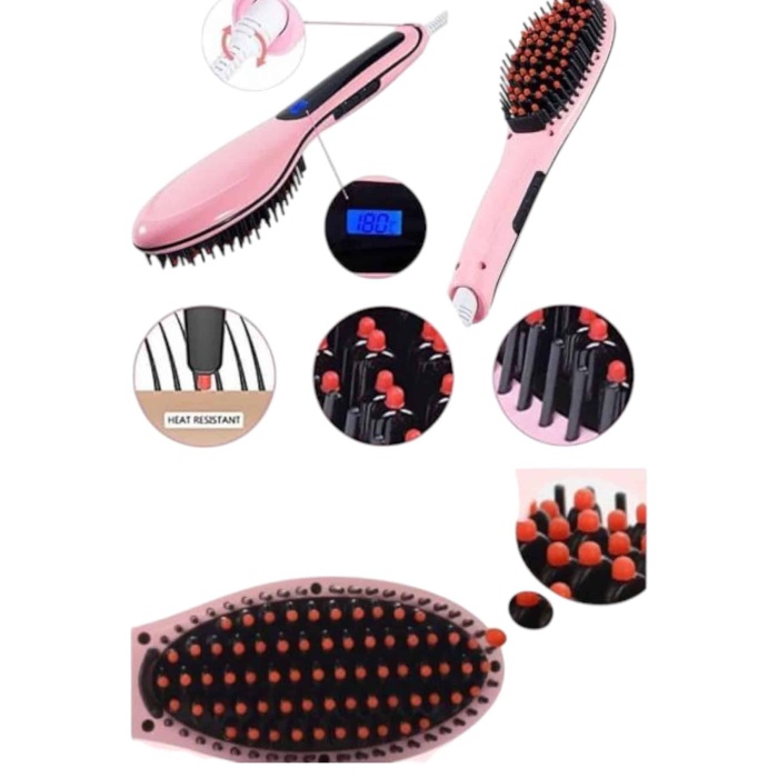 Fön Etkili Saç Düzleştirici Tarak Yıpranma Karşıtı Döner Kablo Isı Ayarlı -