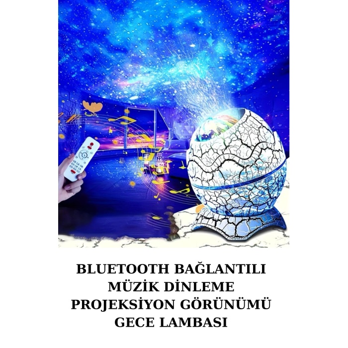 Dinozor Yumurtası Gece Masa Lambası Bluetooth Hoparlör 14 Renk Seçeneği -