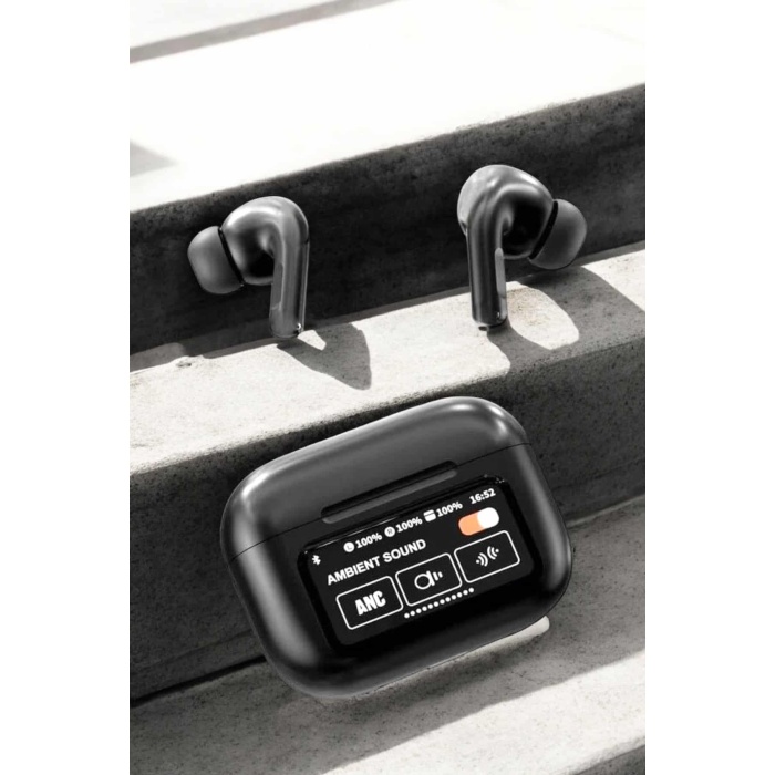 Kablosuz Bluetooth Kulaklık Ekranlı Uzun Şarj Süreli ANC Destekli -