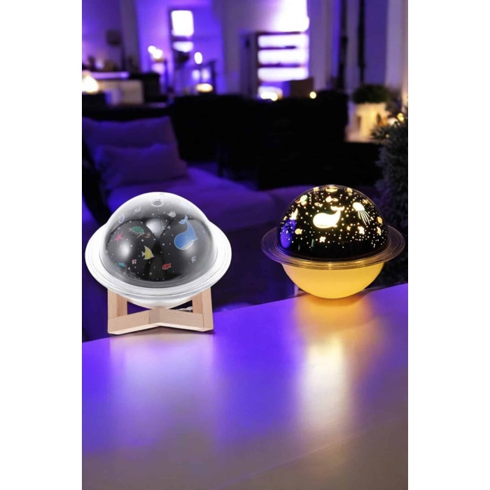 Hava Nemlendirici Masa ve Gece Lambası USB Projeksiyon Aromaterapi -
