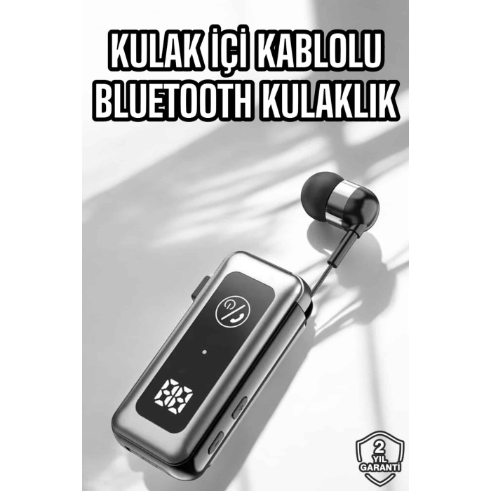 Makaralı Bluetooth Kulaklık Kulak İçi Dijital Göstergeli Yüksek Ses Kaliteli -