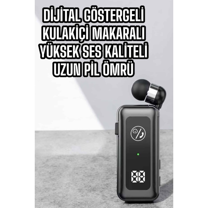 Kablolu Bluetooth Kulaklık Kulak İçi Stereo Mikrofonlu Dijital Göstergeli -
