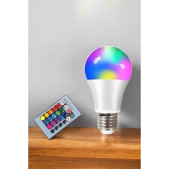 Led Ampul Enerji Dostu RGB Işıklı 100W Led Işık -