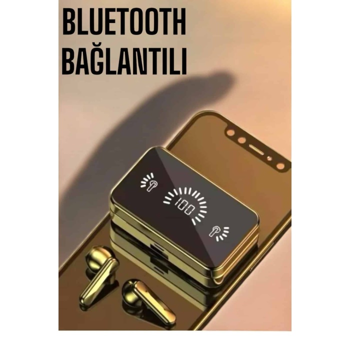 Aynalı Bluetooth Kulaklık Telefon Standlı Dijital Göstergeli -