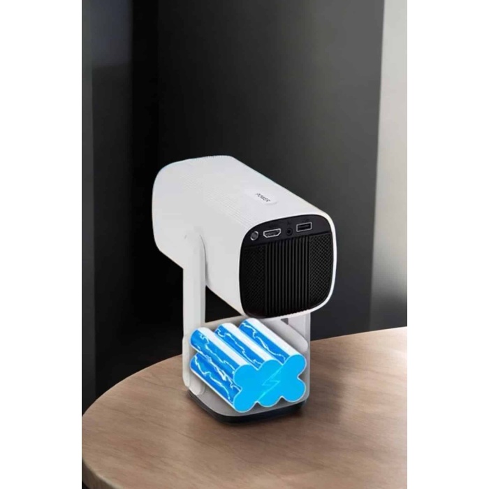 Akıllı Projeksiyon Powerbankli Taşınabilir Sinema Projektörü 4k HD Kaliteli -