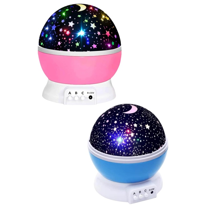 Yıldız Görünümlü Gece Lambası Renkli Masa Lambası Gökyüzü Projeksiyon -