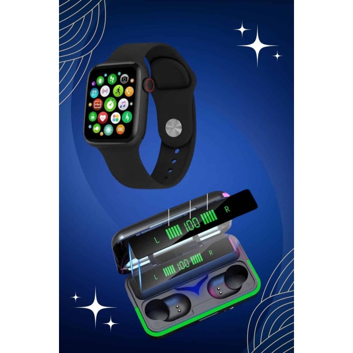 Ucuz ve Kaliteli Kulaklıklı Saat Seti Bluetooth Bağlantılı Akıllı Saat ve Kulaklık -