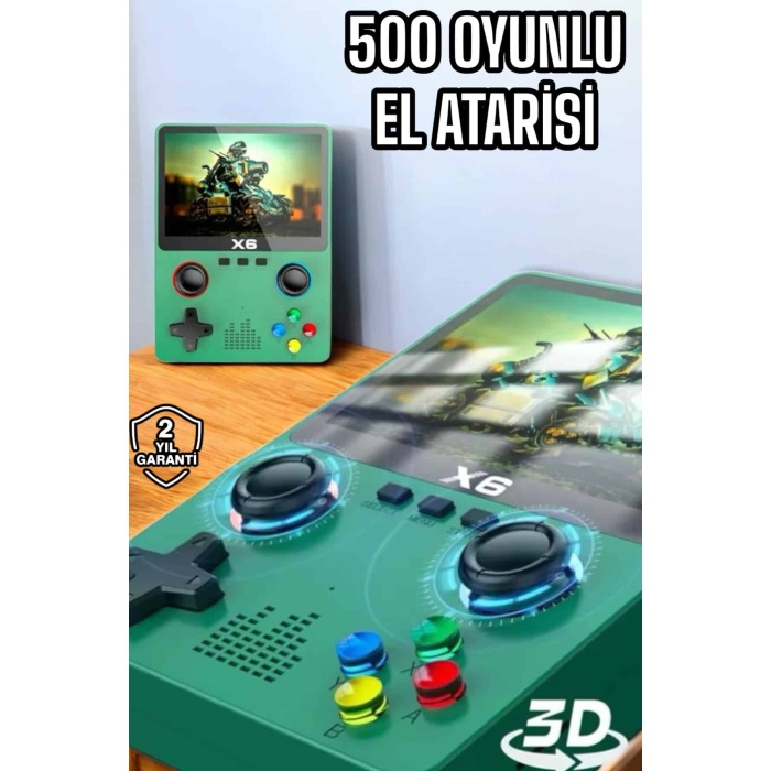 Çocuklara Özel 666 Oyunlu X6 Atari Video İzleme ve Müzik Dinleme -