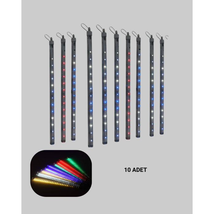 Dekoratif LED Meteor Işık 10’lu Çubuk Seti -