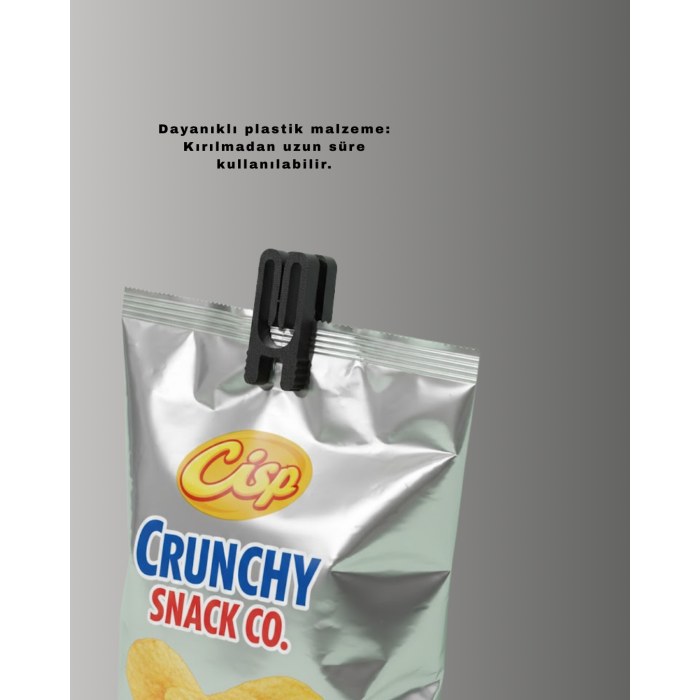 Tekrar Kullanılabilir Poşet Mandalı Siyah 10 Adet -