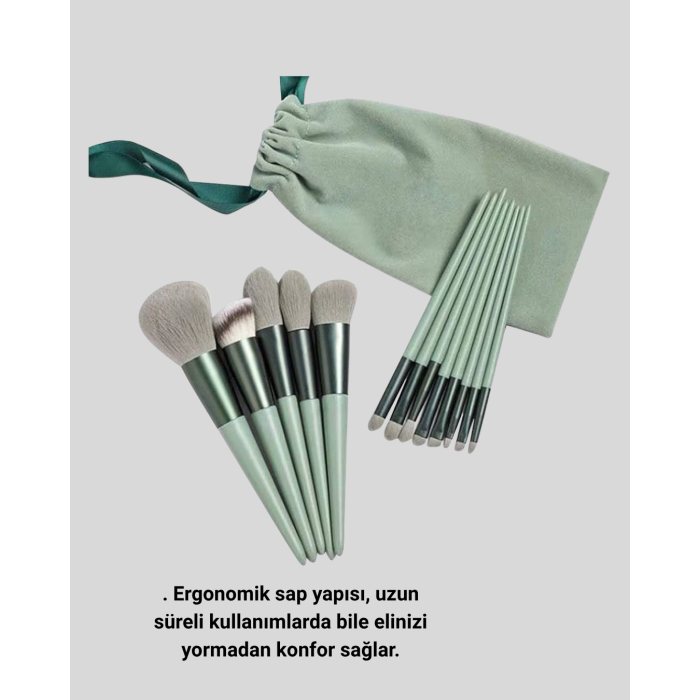 13 Parça Makyaj Fırça Seti – Ergonomik, Dökülme Yapmayan, Taşınabilir -