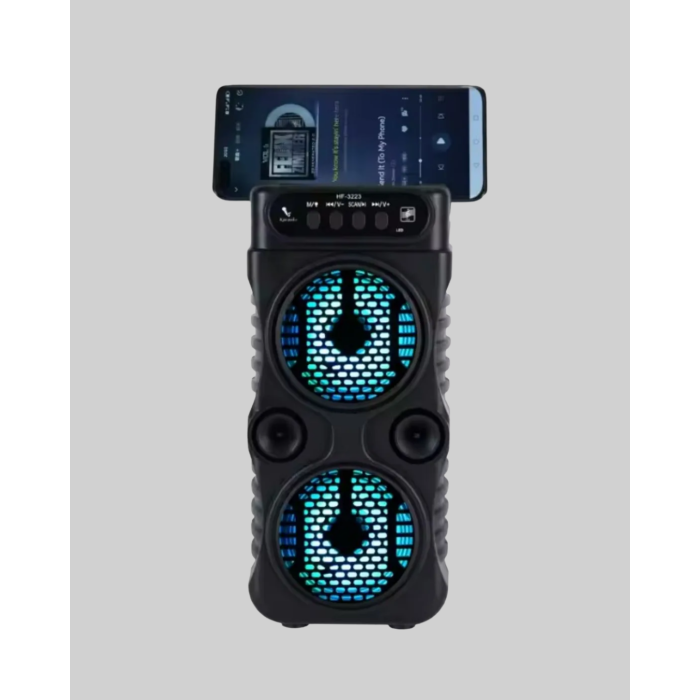 Kablosuz LED Işıklı Bluetooth Hoparlör – FM Radyolu, Mikrofon Girişli -