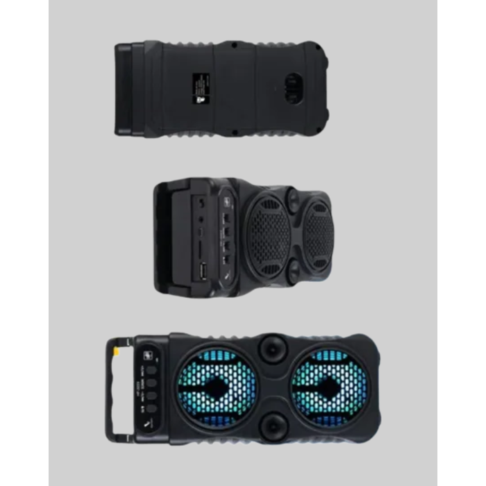 Kablosuz LED Işıklı Bluetooth Hoparlör – FM Radyolu, Mikrofon Girişli -