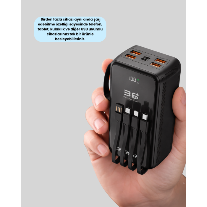 Hızlı Şarj Destekli Powerbank Tüm Cihazlarla Uyumlu -