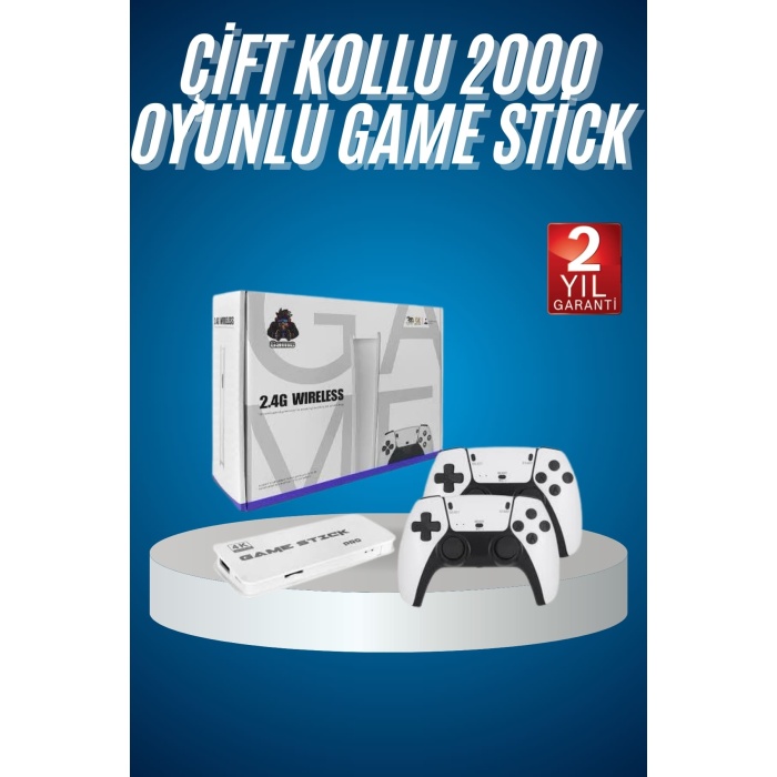 2.4 GHZ Oyun Konsolu Çift Konsol 4K Ultra Hd Game Stick -