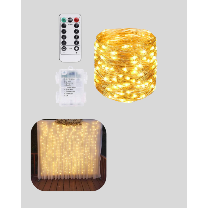 Romantik Ambiyans İçin Uzaktan Kumandalı Günışığı Peri Led -