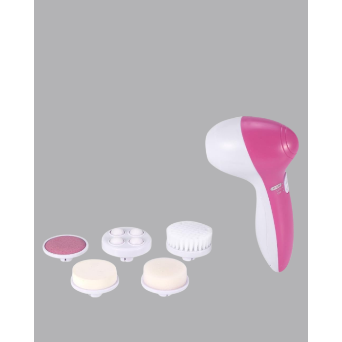 5’i 1 Arada Yüz Temizleme Cihazı – Masaj, Fırça, Peeling ve Krem Uygulama Aparatlı -
