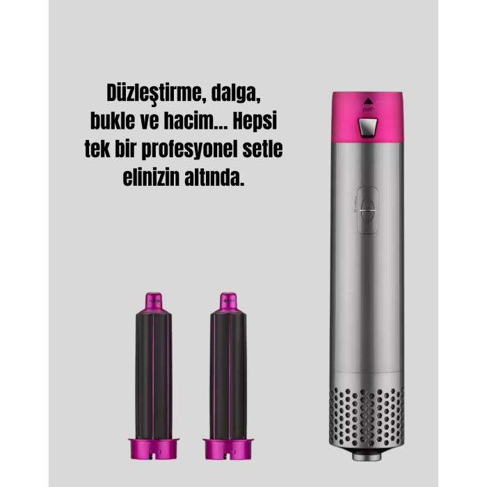 5 Parça Saç Şekillendirme Seti Düzleştirme Dalga ve Bukle Yapma -