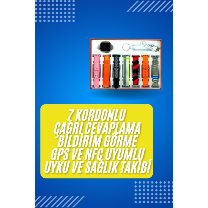 Akıllı Saat Çağrı Cevaplayabilen Unısex 7 Kordonlu Müzik Dinleme -