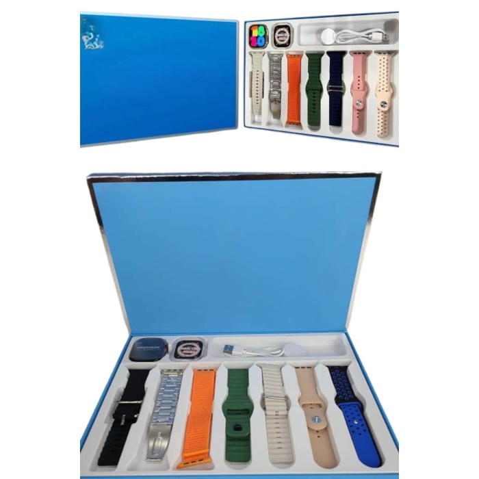 Akıllı Saat 7 Kordon Hediyeli Takvim Alarm Nabız Ölçer Bildirim Görme Sesli Görüşme -