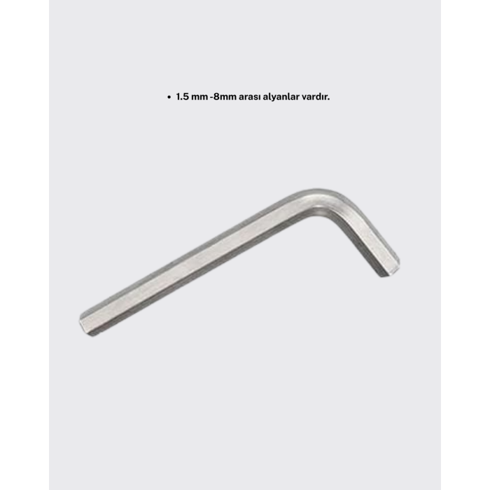 9 Parça Alyan Anahtar Seti Farklı Metrik Ölçü Pratik Taşıma -