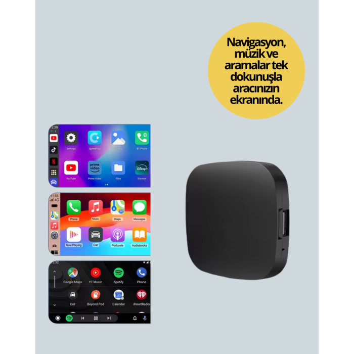 Çift Bant WiFi Android Auto Kablosuz Bağlantı Cihazı -