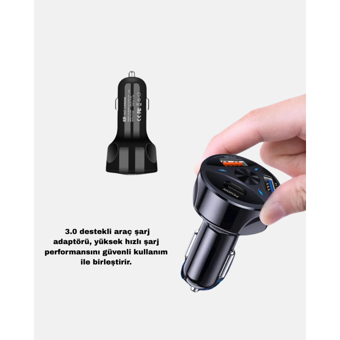 Manyetik Araç Telefon Tutucu ve Hızlı Şarj Adaptörü 2’li Set -