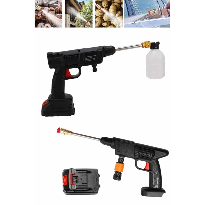 Oto Araba Yıkama Şarjlı Ve Yüksek Basınçlı Oto Yıkama Ve Sulama Tabancası -