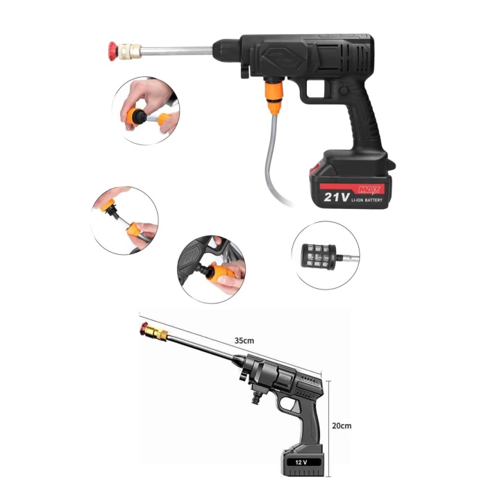 Akülü Oto Araç Yıkama Yüksek Basınçlı Araba Yıkama Makinesi Şarjlı -