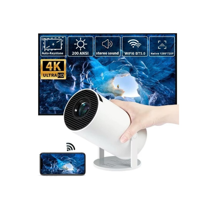 Ayaklı Projeksiyon Taşınabilir Mini Projektör Sinema Projektörü Android -