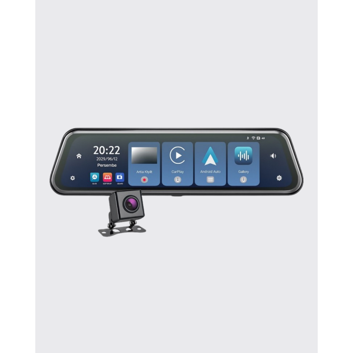 Ön Arka Kameralı Dokunmatik Dikiz Aynası 170° Geniş Açı -