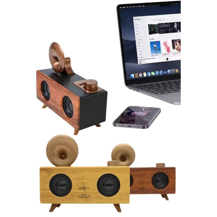 Gramafon Nostaljik Radyo Yüksek Ses Kalitesi USB TF Kart Aux -