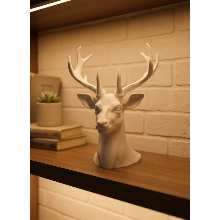 Beyaz Geyik Biblo 23 cm Dekoratif Modern Tasarım -