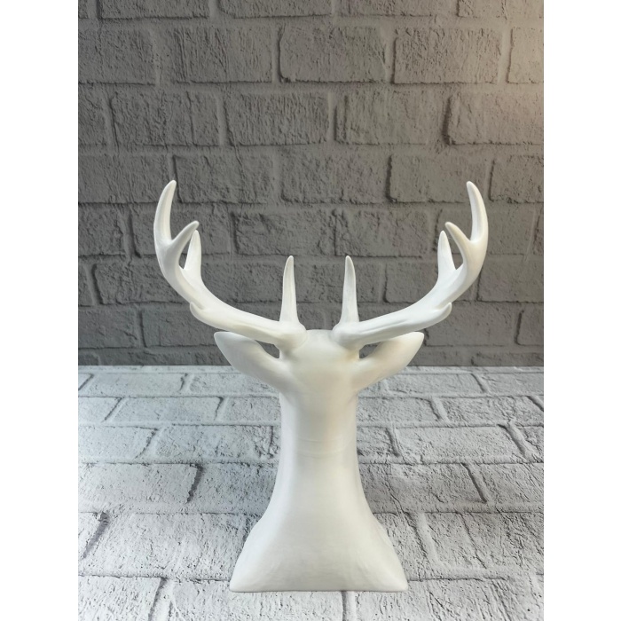 Beyaz Geyik Biblo 23 cm Dekoratif Modern Tasarım -