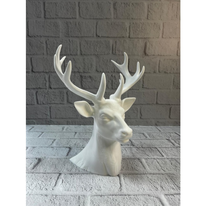 Beyaz Geyik Biblo 23 cm Dekoratif Modern Tasarım -